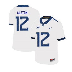 Men's West Virginia Mountaineers NCAA #12 Taijh Alston White Authentic Nike 2019 Stitched College Football Jersey JV15C43XY